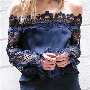 Self portrait black off shoulder top!